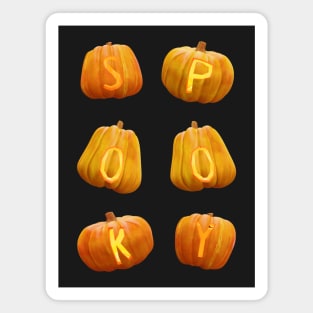 Stacked SPOOKY Jack o' lantern pumpkins (perfect for Halloween) Magnet